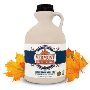 Viking Farms Grade A Golden Delicate Organic Vermont Maple Syrup 32 oz jug