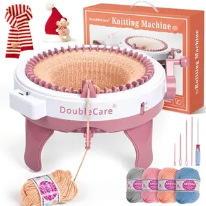 DoubleCare 48 Needle Knitting Machine with included wool yarn