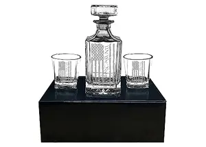Rogue River Tactical Constitution Whiskey Decanter Set with two glasses