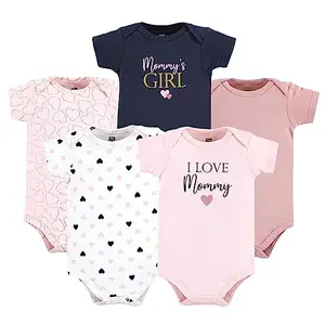 Hudson Baby navy mommy baby onesie set with coordinating designs