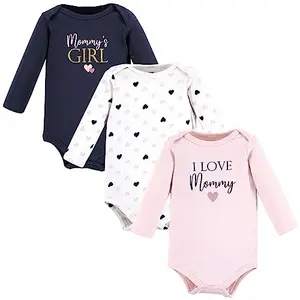 Hudson Baby navy long-sleeve mommy baby onesie for cooler days