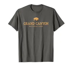 Grand Canyon Bison Buffalo Graphic T-Shirt with distressed vintage effect