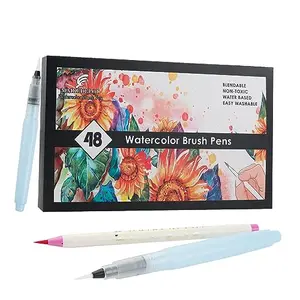 MAIKEDEPOT watercolor pens set with 48 colors and online tutorial
