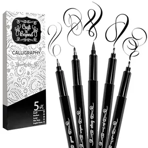 Craft n Beyond Calligraphy Brush Pens pack of 5 markers black ink