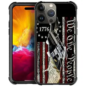 DJSOK 1776 We The People iPhone 15 case with distressed flag