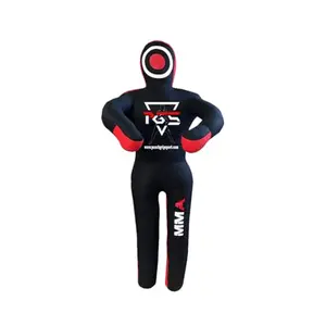PGS canvas grappling dummy in black and red, unfilled