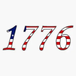 Vision Graphics 1776 American flag bumper sticker 5-inch