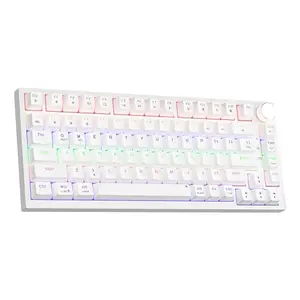 Newmen GM326 white 75% mechanical keyboard with rainbow backlight and knob
