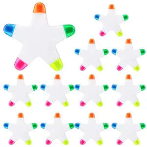 Geyee star highlighters set of 12 assorted colors on desk