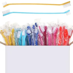 Nuenen bulk pack of 150 dual head dog toothbrushes in assorted colors