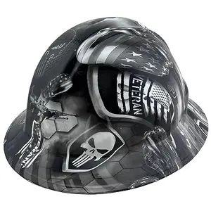 Texas America Safety Veterans Design full brim hard hat with patriotic hydro-dipped pattern and included tote bag
