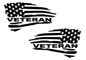 Black decal with Veteran Military Service text