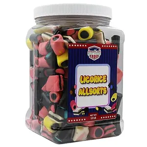 American Best Food English Licorice Allsorts candy jar
