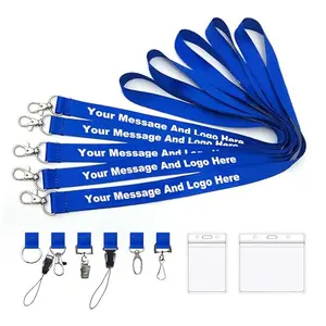Customizable polyester lanyard with lobster hook and safety breakaway clip in vibrant colors