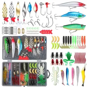 EXAURAFELIS 79-piece fishing lure set with realistic 3D eyes and portable box