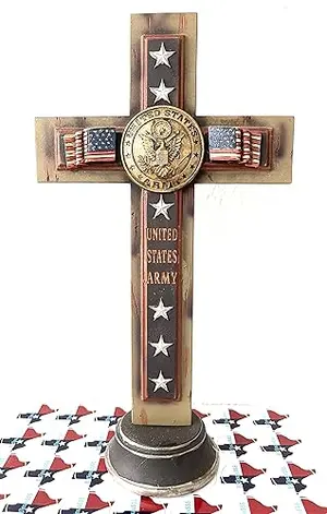 SUREG US Army tabletop cross with hand‑painted details