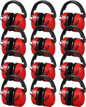 Copkim 12-pack red hearing protection earmuffs