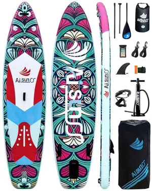 AISUNSS butterfly design inflatable paddle board on water