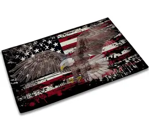 TUBAMQ patriotic door mat with eagle and American flag design