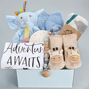 Pengtai Navy Blue Baby Boy Gift Basket Set