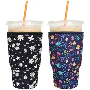 FRRIOTN flower pattern reusable large coffee sleeves
