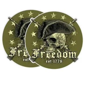 Patriotic skull and crossbones 1776 vinyl decal for cars, trucks, and windows