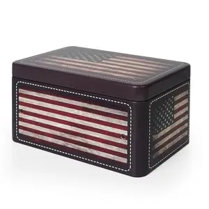 DreamsEden small metal tin box with US flag design