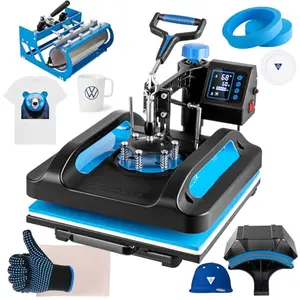 Topdeep Pro 5 in 1 Heat Press Machine with 15x15 plate and bonus 30oz tumbler press attachment