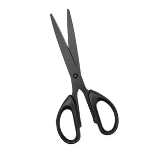 MEI YI TIAN 7 inch black metal office scissors on white background