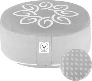 Y O Gayo round meditation cushion in grey