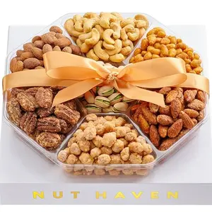 Nut Haven sweet and roasted nut gift basket with toffee peanuts and glazed almonds