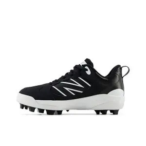 New Balance Fresh Foam 3000 V7 rubber molded baseball shoe in black and white for little kids