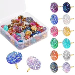 SunAngel diamond glitter push pins in clear storage box