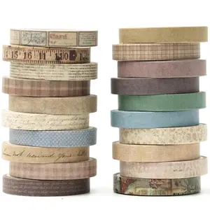 YUBX 20 rolls skinny vintage washi tape set