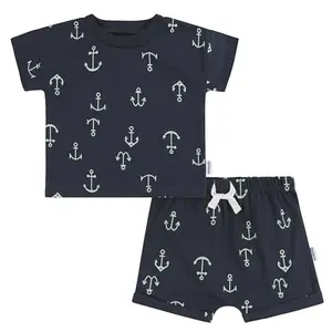 Gerber anchor print shorts and navy t-shirt on baby