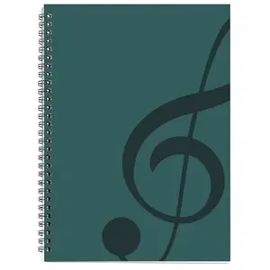 MAXCURY coil-bound music notebook with ocean blue cover and 100 pages of staff paper