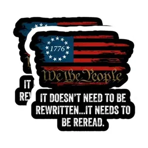 eDesign We The People American flag patriotic decal on car window