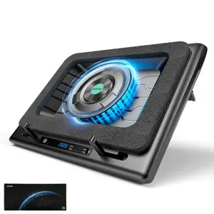 Llano V12 gaming laptop cooling pad with large 5.5-inch fan and digital display