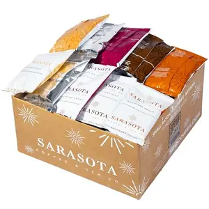 Sarasota Coffee flavored ground coffee variety pack with 36 pre-measured pouches