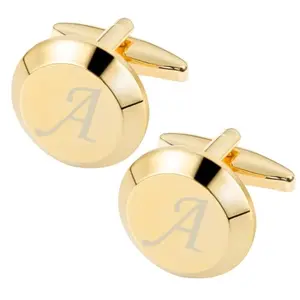 GWD initial cufflinks letter 'A' in stainless steel with gift box