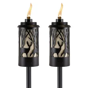 TIKI Hunter Metal Outdoor Torches 2-Pack