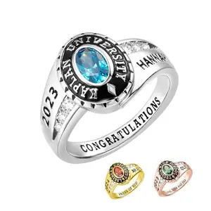 AILIN sterling silver class ring with birthstone and custom engraving for high school or college graduation 2026