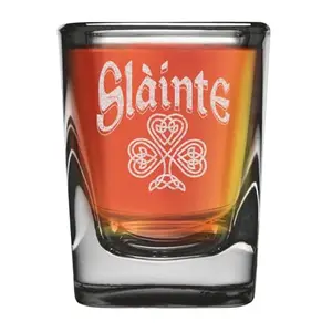 shop4ever Slainte engraved heavy base prism shot glass