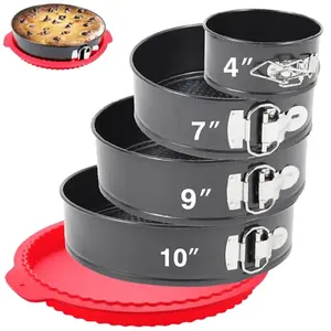 Fensiden 4-piece springform pan set in 4, 7, 9, and 10 inches with black nonstick coating