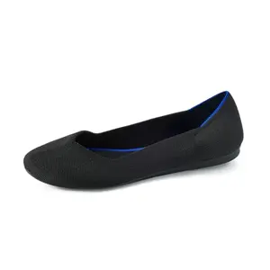 Rothy's The Flat women's slip-on shoes in black made from recycled plastic bottles