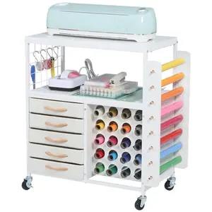 LUCKUP Cricut storage cart white