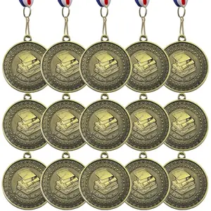 Ecation 16 pack of academic medals with red white and blue ribbons