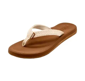 Flojos Kay flip-flops in ivory and tan with textured strap