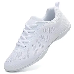 GlideMoves white cheer shoe with flexible rubber outsole