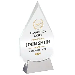 Personalized glass plaque with metal base and vibrant UV color printing